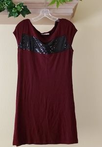 anthropologie • sequin t-shirt dress